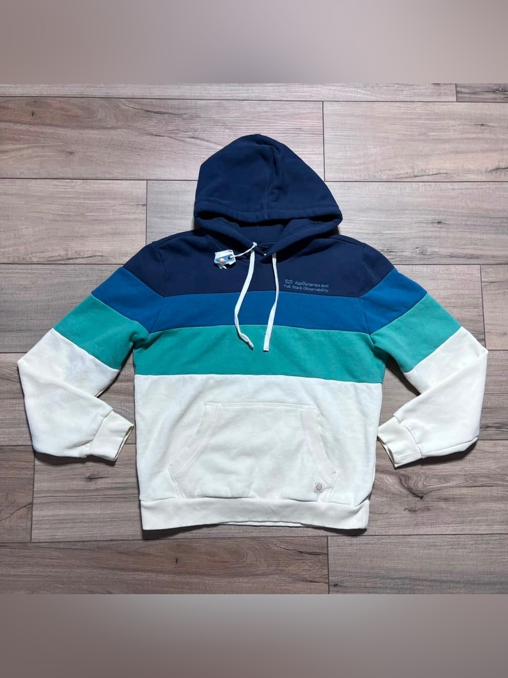 Marine‎ Layer Mens Colorblock Fleece Lined Pullover Hoodie Branded Size Small